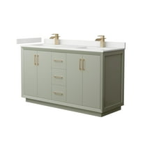 Wyndham Collection Wcf414160d-Qtz-Unsmxx Strada 60" Free Standing Double Basin Vanity Set