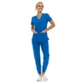 thumbnail image 3 of Saint Scrubs Women’s 9-Pocket Medical Scrub Set – V-Neck Stretch Top & 7-Pocket Jogger Pants, Lightweight, Easy Care Uniforms for Nurses & Healthcare, Royal, Large, 3 of 4