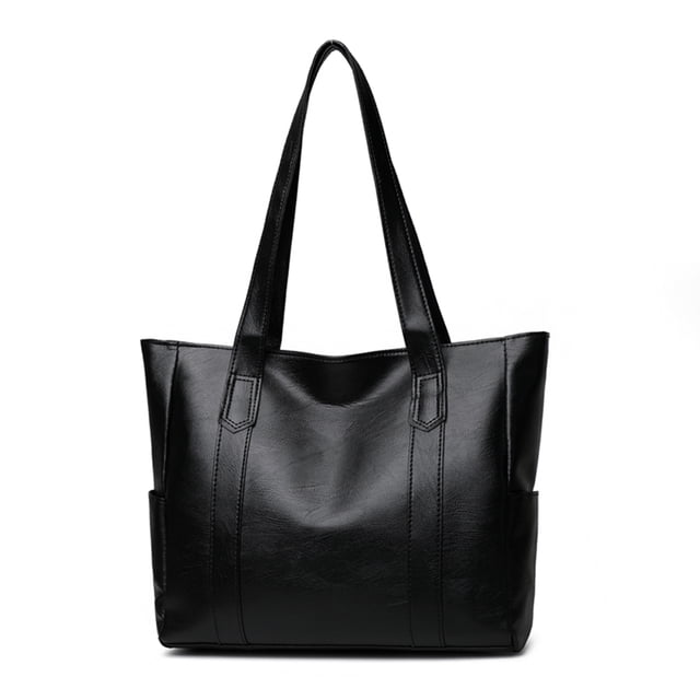 Bolsa de hombro informal de gran capacidad para mujer, con asa superior de PU sólido (negro) Likrtyny Para Estrenar