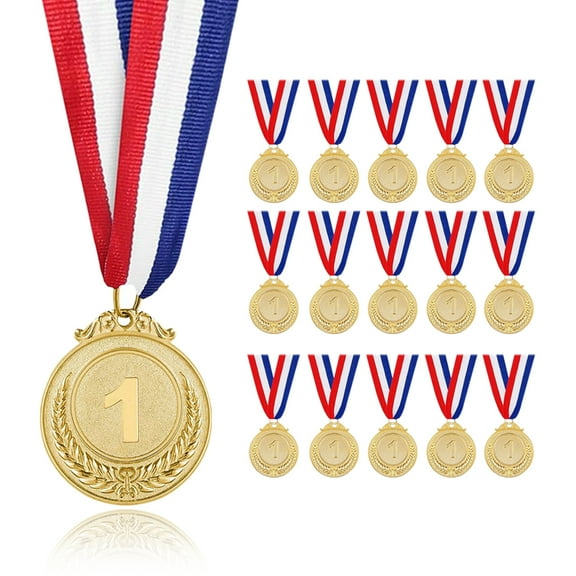 15 Pieces Gold Metal Sports Medals For Winners