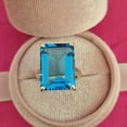 thumbnail image 2 of Swiss Blue Topaz Emerald Cut Cocktail Ring, 925 Silver Handmade Gemstone Ring, Women Gifted Topaz Anniversary Ring,, 2 of 4