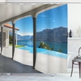 thumbnail image 1 of Ambesonne Italian Shower Curtain, Lake Maggiore Alps View, 69"Wx70"L, Turquoise Grey and White, 1 of 3