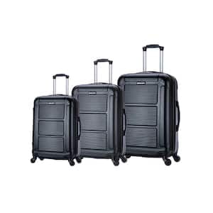 InUSA Pilot 3-Piece Plastic Luggage Set, Black (IUPILSML-COA)