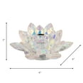 thumbnail image 3 of Elegant Glass Candle Holder - Glam Lotus Design - Crystal Tealight & Taper Holder - Home, Office & Living Room Decor Accent - 2" Pink, 3 of 7