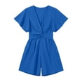 thumbnail image 4 of Jerdar Outfits for Women Summer Casual Short Sleeve Button Down Tops Blouses Shirts and Shorts Set with Pockets Jumpsuit M, 4 of 6