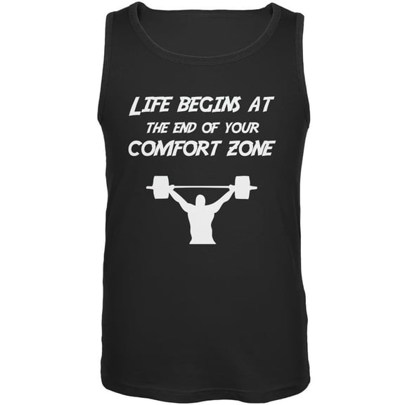 Comfort Zone Weight Lifting Black Adult Tank Top - Medium
