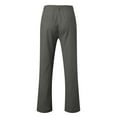 thumbnail image 4 of kpoplk Men’s Cotton Linen Pants Drawstring Loose Beach Pants with Pockets(Grey,M), 4 of 6