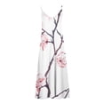thumbnail image 4 of SMihono Clearance Women's Summer Sleeveless Spaghetti Strap V-Neck Floral Printed Loose Long Maxi Dress White 12, 4 of 5
