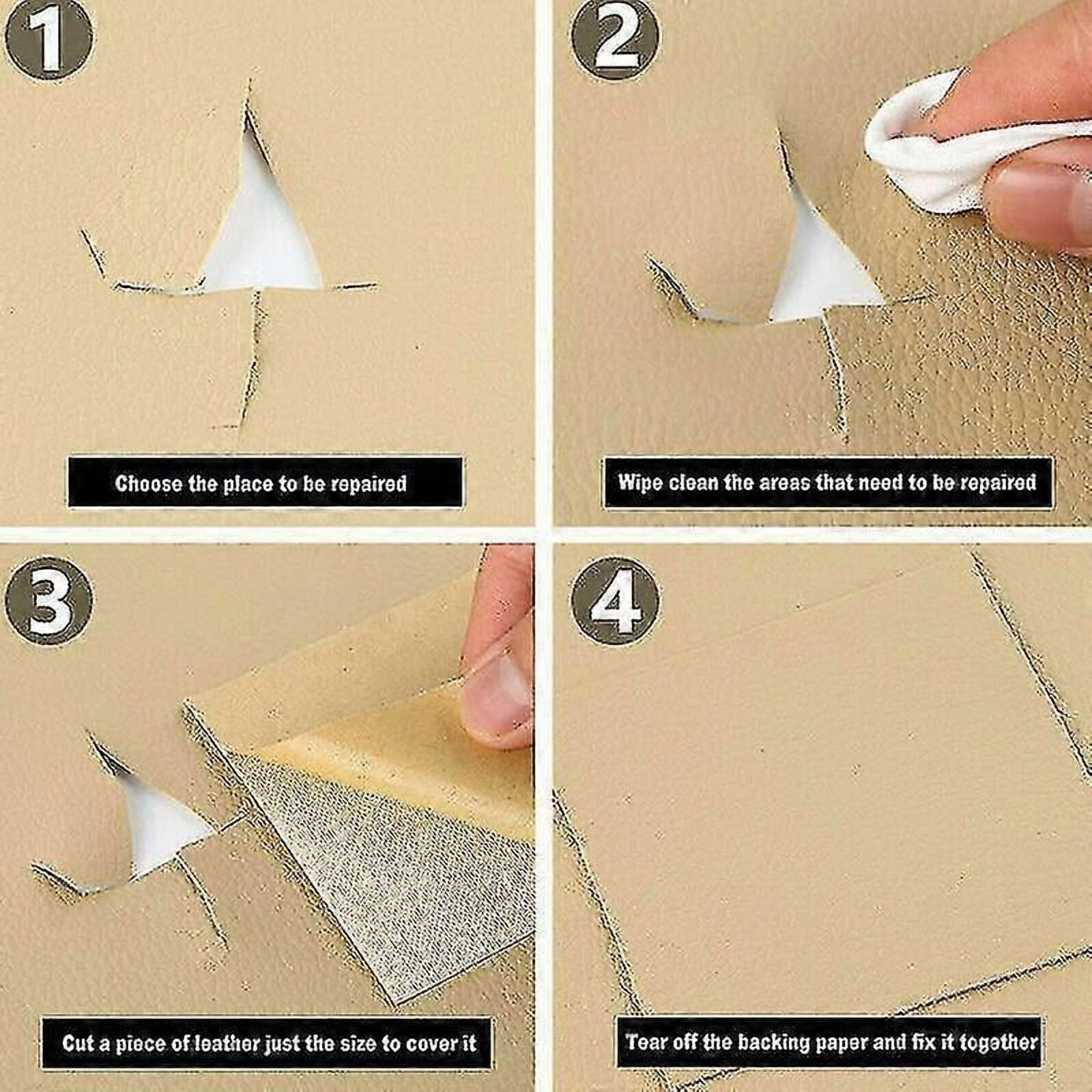Self Adhesive Leather Repair Patch Couch Sofa Car Seat Chair Renovation Sticker 20x25cm Dark brown