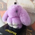 thumbnail image 2 of Bunny Keychain Cute Rex Rabbit Faux Fur Keychain Car Handbag Keyring, 2 of 2