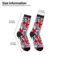 thumbnail image 2 of Fuzoiu Palm Tree Pattern on Red Print Kids Socks For Boys Girls,Grip Crew Socks with Non Slip,Lightweight Stretch Crew Socks,Toddlers Crew Boot Socks, 2 of 5