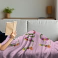 thumbnail image 3 of Live Laugh Love Soft Flannel Fleece Blanket, Floral Words Composition on an Abstract Pink Background Typographic Pattern, Cozy Plush for Indoor and Outdoor Use, 70" x 90", Multicolor, by Ambesonne, 3 of 5