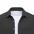 thumbnail image 5 of Yertdoel Men's Button Down Shirts Solid Color Short Sleeve Lapel Neck Shirt Soft Comfortable Breathable Outdoor Cycling Hiking Summer Casual Tops, 5 of 6