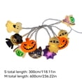 thumbnail image 2 of Halloween LED String Lights 20 LEDs 9.8ft Long with Mixed Shaped Pumpkin Ghost Mummy Black Cat Bat Yellow USB Powered for Indoor Outdoor Haunted House Halloween Party Decorations, 2 of 7