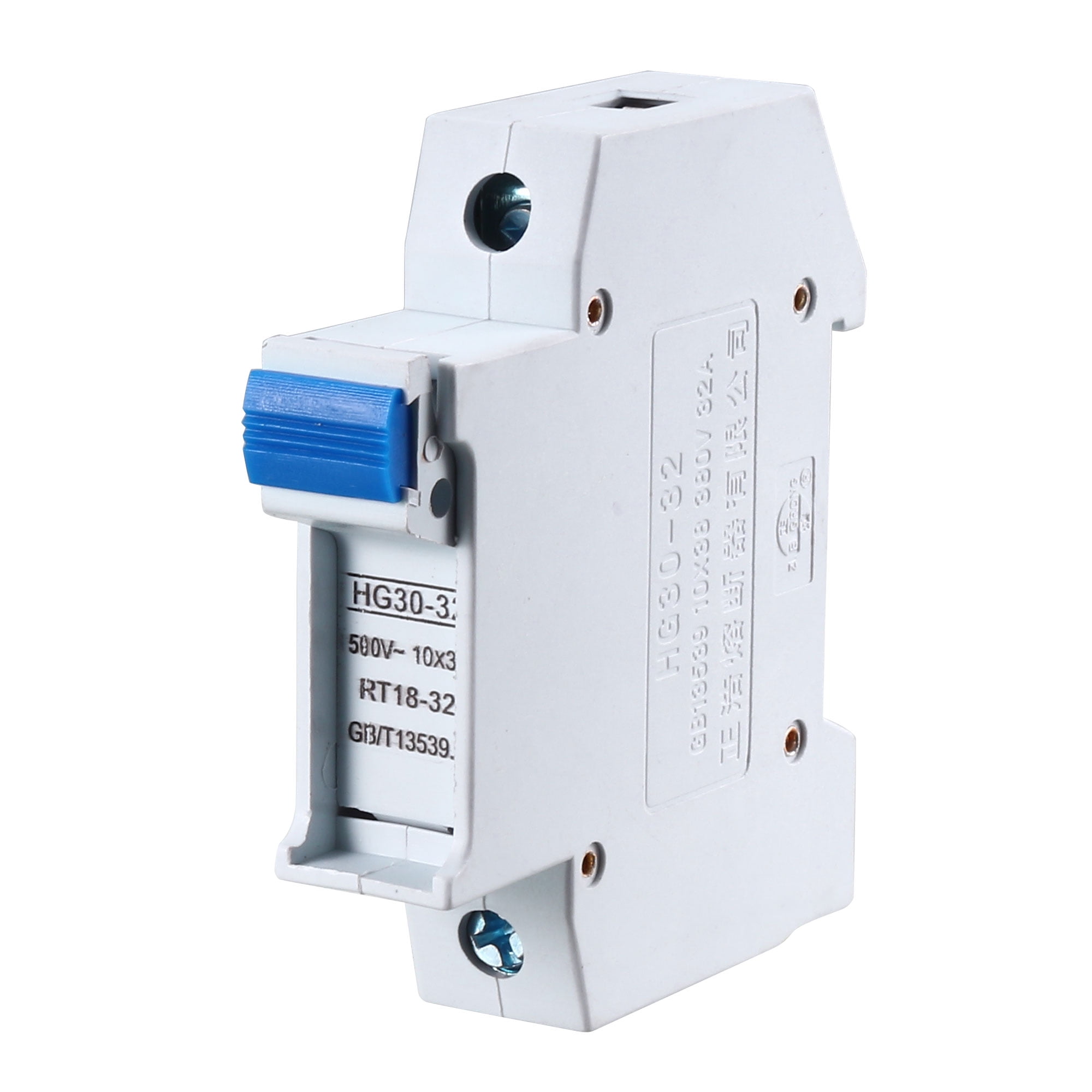 DIN Rail Mount Fuse Holder Single Pole HG3032 10mm x 38mm Fuse