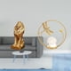 thumbnail image 2 of Figura de león de resina con bola de cristal y base estable, ideal para estantería, escritorio, oficina o hogar. Perfecta para regalar o decorar tu ca, 2 of 8