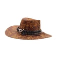 thumbnail image 4 of Sombrero de vaquero Yuyangstore accesorio informal con correa ajustable Caqui, 4 of 8