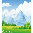thumbnail image 3 of Nature Duvet Cover Set, Summer Meadow with Daisy Flower Field with Mountain Happy Eco Landscape, Decorative 3 Piece Bedding Set with 2 Pillow Shams, Queen Size, Lime Green Pale Blue, by Ambesonne, 3 of 3