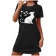 thumbnail image 2 of Camisón corto de mujer, vestido de largo medio con estampado de moda, camisón corto extragrande de mujer, camisón de manga corta con estampado de pecho a la moda, camisón de mujer, 2 of 6
