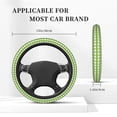 thumbnail image 3 of Uemuo Green Gingham Printed Car Elastic Steering Wheel Cover - Universal Car Accessory for Diverse Cars Anti-Slip, and Comfortable- 15", 3 of 8