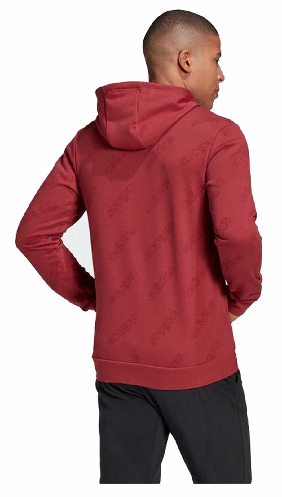 Adidas Men's Favorite Graphic Logo Pullover Hooded Sweatshirt - Red (S)