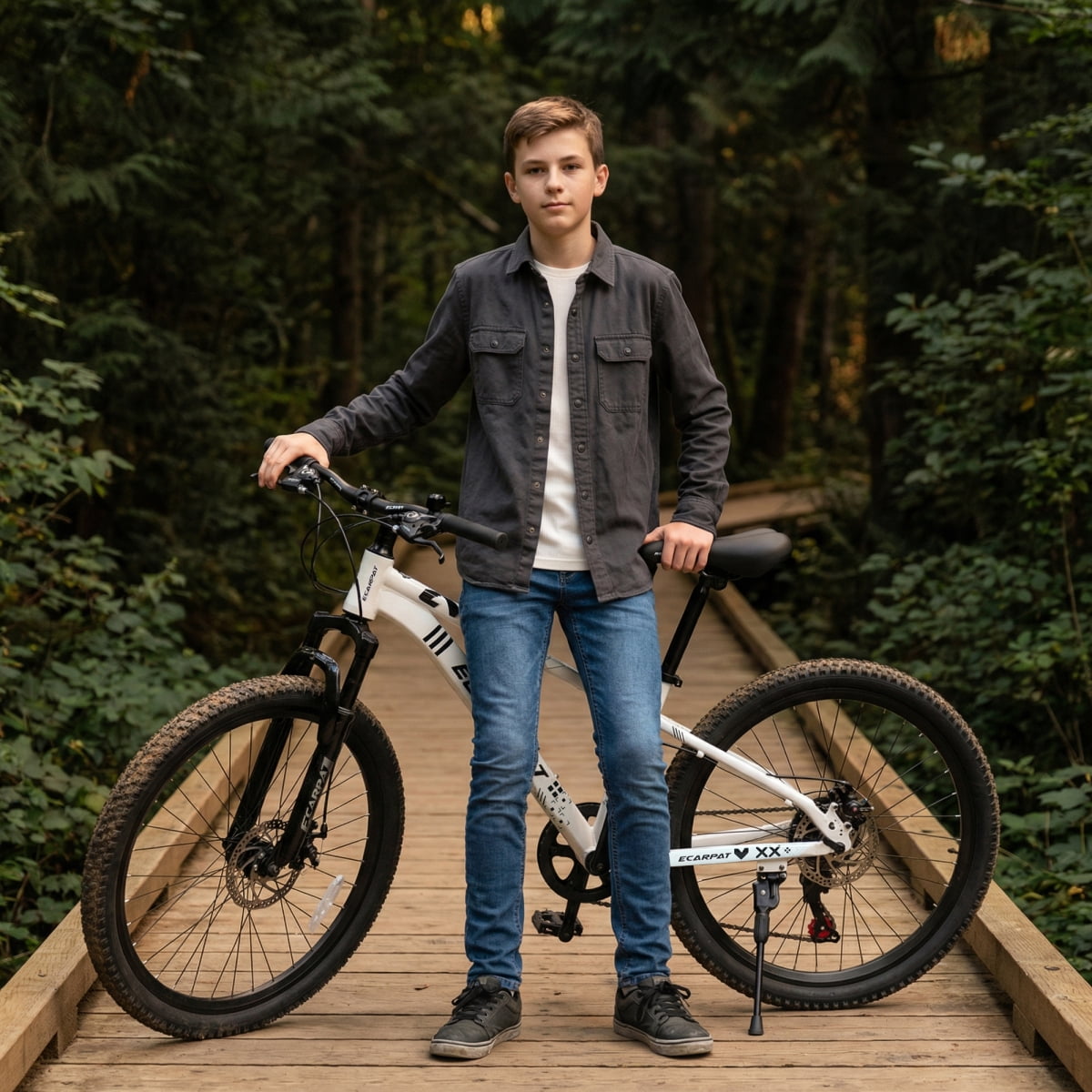 LuckyNote 24 Inch 21 Speed Mountain Bike, Adult Mountain Bicycle with Front Suspension Dual Disc Brakes Steel Frame Non-Slip Tires for Men Women Outdoor Cycling, White
