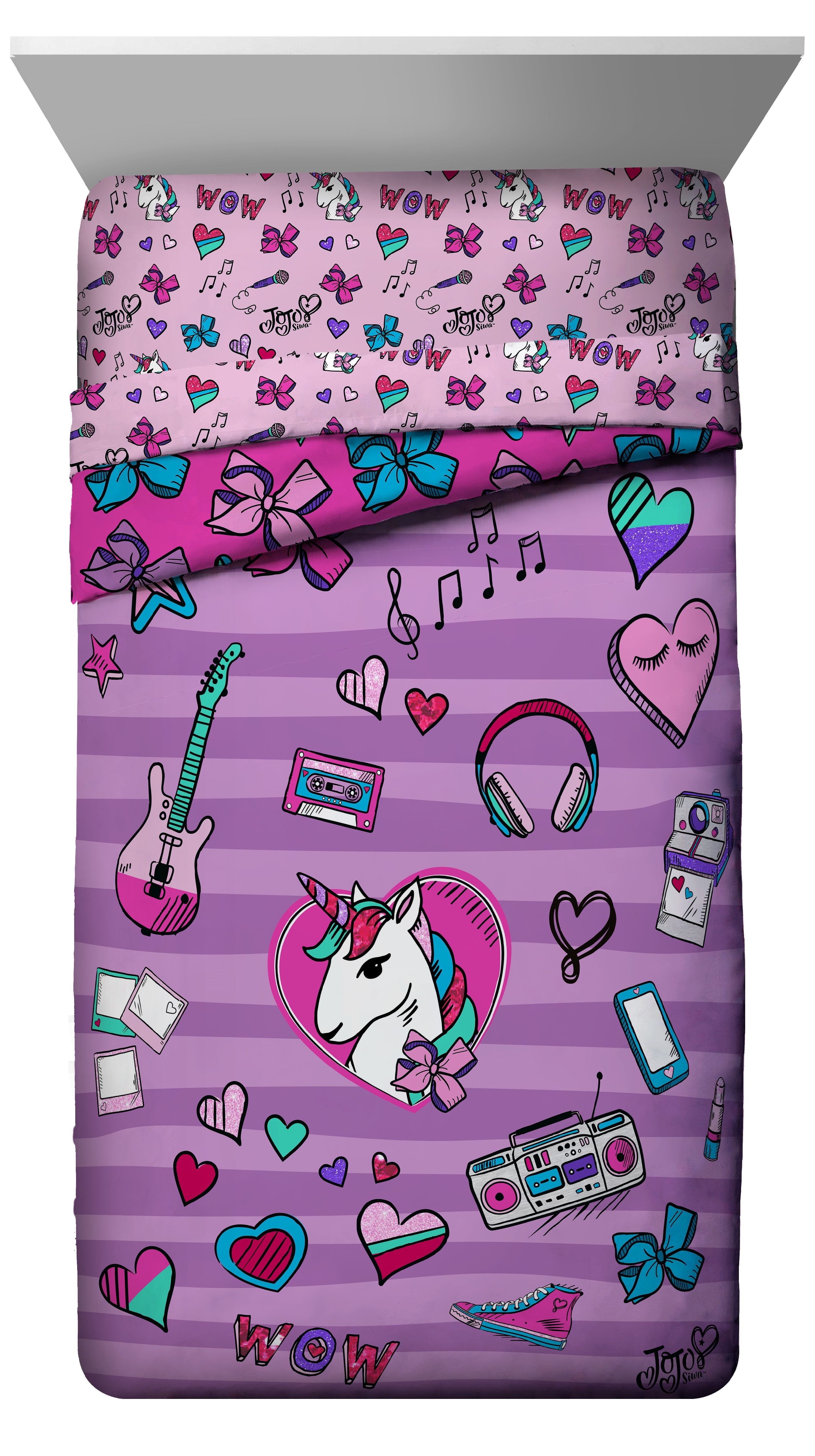 Details about   Jojo Siwa Twin Bedspread/Comforter Includes BONUS SHAM Reversible Rainbow 72x86” 