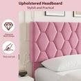 thumbnail image 1 of Pink Upholstered Platform Bed Frame – Adjustable Headboard – Heavy Duty Plain Wood Slats – No Box Spring Needed – Noise-Free, Easy Assembly – Modern Bedroom – Color: Pink, Size: King, 1 of 6