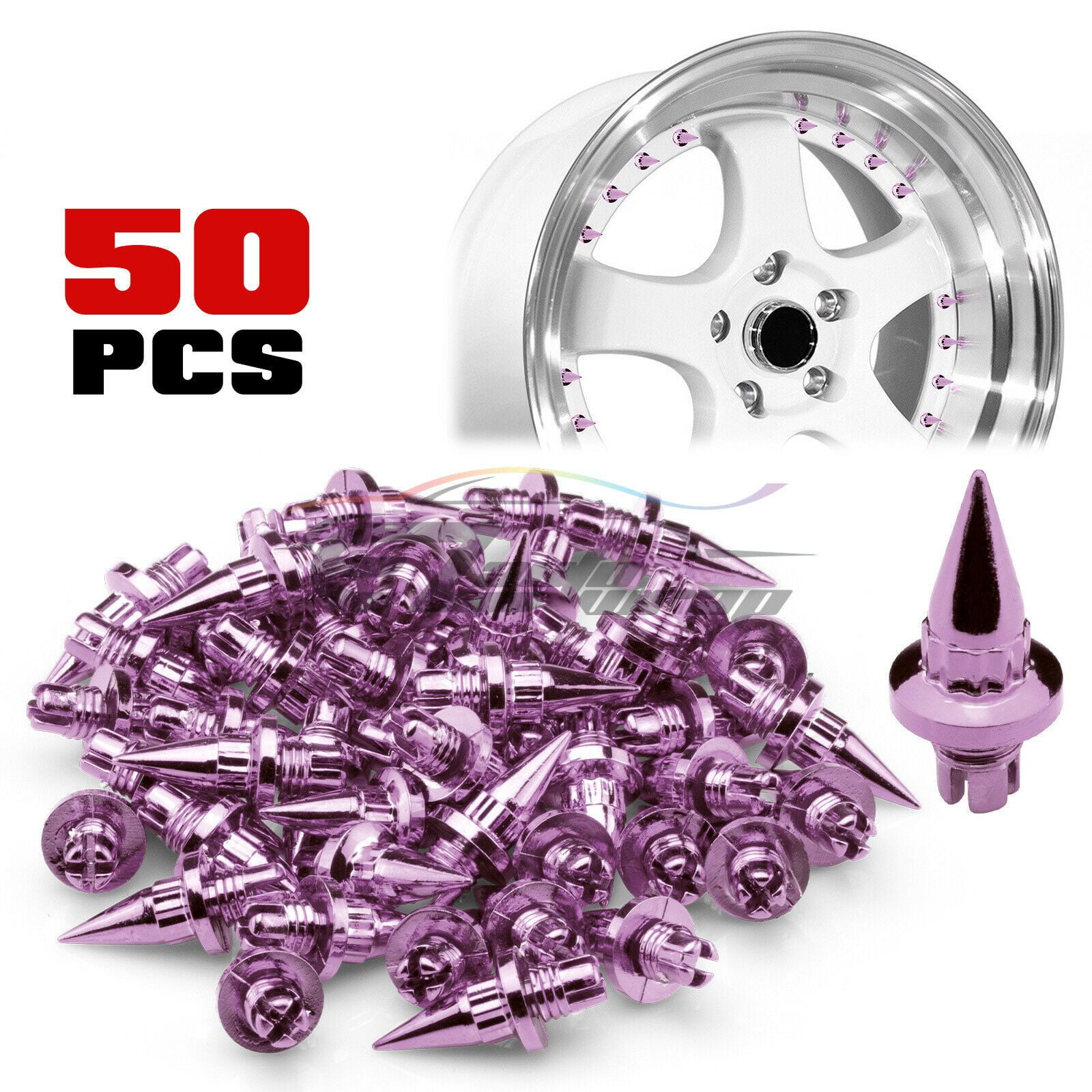 50 PCs Spiked Wheel Rivets For Wheels / Rims JDM Lip PC-WRL01