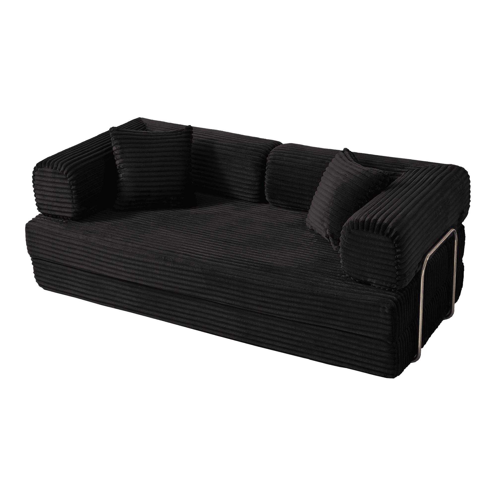 BSHTI 4-in-1 Modular Convertible Sofa Bed – No Assembly Required, Vacuum Compressed, High-Density Foam, Corduroy Fabric, Foldable Floor Couch, Space Saver, for Apartment Dorm Office