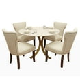 thumbnail image 3 of Moti Haskell 48" Round Modern Ivory Marble Top Dining Table on Iron Base, 3 of 7