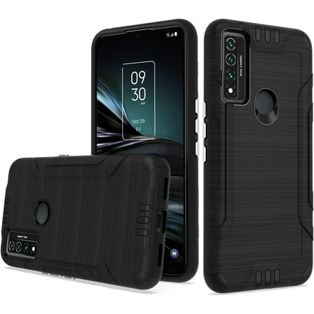 Compatible for Alcatel TCL 4X 5G T601DL Lining Phone Cover Case - Black