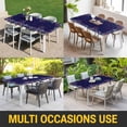 thumbnail image 5 of Independence Day Table Cloths for 3 Foot Rectangle Tables, Blue Fireworks US Flag Stars Sparklers Modern Patio Waterproof Elastic Fitted Tablecloths, Washable Rectangular Table Cover for Camping, 5 of 8