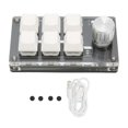 thumbnail image 1 of 6 Key Mini Keypad with Knob Blue Switch Wired USB Wireless Bluetooth Dual Mode Connection DIY Programmable Mechanical Keyboard White, 1 of 5