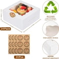 thumbnail image 2 of 24 Pcs White Bakery Boxes with Window, 6*6 *3 inches, White Treat Boxes for Cookies, Pastry, Cakes, Strawberries, Macarons, 2 of 6
