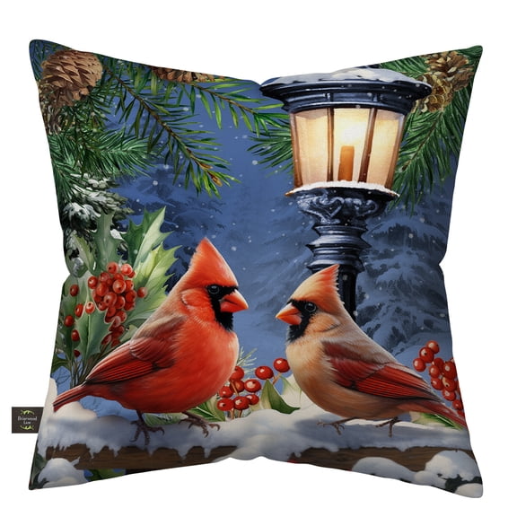 Briarwood Lane Winter Indoor/Outdoor Pillow 17x17 Winter Glow Cardinals For Winter Pillow