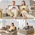 thumbnail image 3 of VanAcc Upholstered Sofa Bed, Brown, 3 of 5