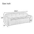 thumbnail image 3 of 85.8" Wide Chenille Fabric 3-Seater Sofa with Tufted Style, Full Sponge Compression Design, with Powder-Free Foam, Pocket Spring for Extra Comfort for Living Room, Bedroom, Office, Apartment, Beige, 3 of 9