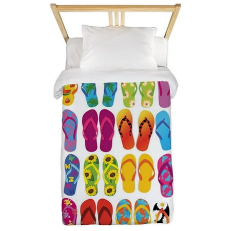 Cafepress Summer Fun Flip Flops Twin Duvet Twin Duvet Cover