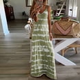thumbnail image 2 of Summer Saving Wycnly Summer Dresses for Women Plus Size Spaghetti Strap Beach Boho Camisole Long Dresses Sleeveless V-Neck Striped Print Maxi Sun Dress Beige XXXXXL Up to 65% off, 2 of 5
