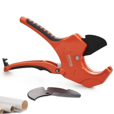 BENTISM PVC Pipe Cutter, 0-2-1/2" O.D. Ratcheting PVC Pipe Cutter, Heavy Duty Tube Cutting Tool with Spare SK5 Blade for PVC, CPVC, PP-R, PEX, PE, Rubber Hoses