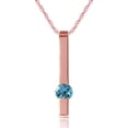 thumbnail image 1 of Galaxy Gold 14k Rose Gold Vertical Bar Necklace with Round Natural Blue Topaz, 1 of 3