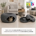 thumbnail image 4 of Fancy Pets Cama Cueva Dona para Gato Chico Gris Oxford 50 cm x 20 cm Fieltro Resistente y Multifuncional, 4 of 5