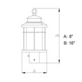 thumbnail image 5 of Vaxcel International T0165 Melbourne LED 8 in. Outdoor Post Light - Oil Rubbed Bronze, 5 of 5