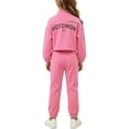 thumbnail image 7 of Baby Kids Athletic Outfit, Long Sleeve Zip up Jacket and Jogger Pants 2 Piece Set for Boys Girls 0-8 Years Old Spring Fall Pink 1 Years, 7 of 7
