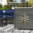 thumbnail image 4 of Outsunny 4 Pcs Garden Rattan Wicker Furniture Set w/ Cushions Navy Blue, 4 of 10