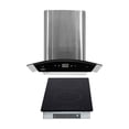 thumbnail image 1 of Campana de cocina de pared digital cristal curvo 60cm Marex Plus + Parrilla eléctrica de inducción 2 quemadores 30cm Kirk, 1 of 4
