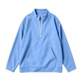 thumbnail image 4 of Quarter Zip Pullover Women Casual Mock Neck Sweatshirt Long Sleeve Half Zip Pullover Women Plus Size Loose Comfy Sweatshirts with Pockets Y2K Fashion Fall Winter Clothes, 4 of 5