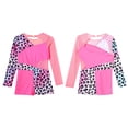 thumbnail image 2 of iiniim Kids Girls One Piece Gymnastics Leotard Long Sleeve Ballet Dance Bodysuit Short Unitard Size 4-14 Pink Leopard 8, 2 of 7