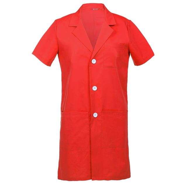 Men's Short Sleeves Lab Coat Laboratory Doctor Workwear